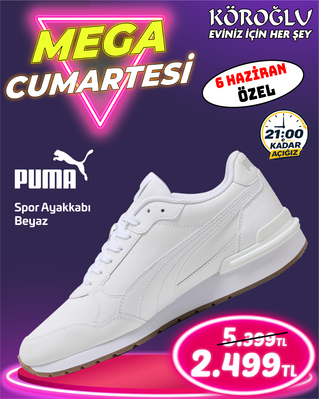 Puma Spor Ayakkabı Beyaz