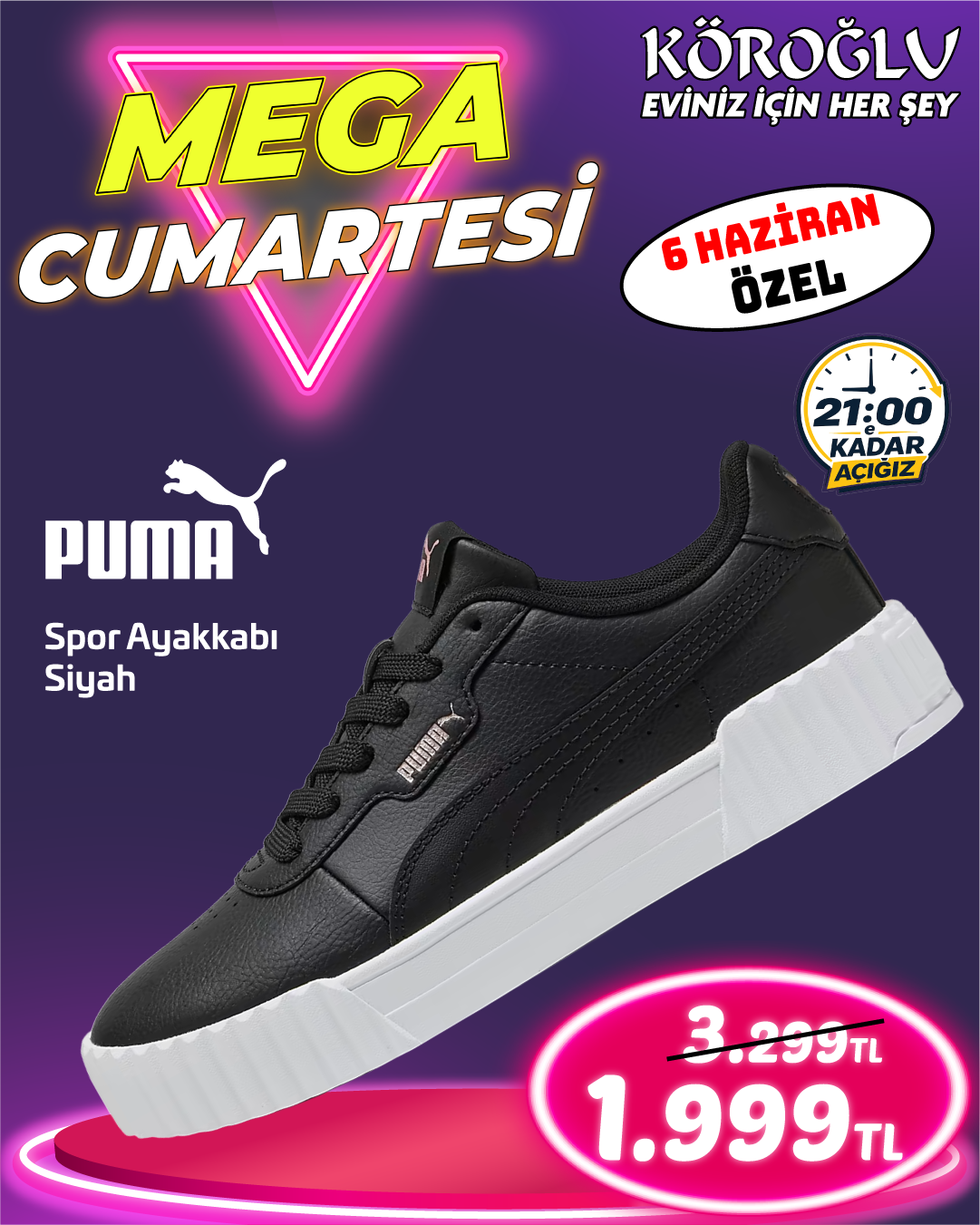 Puma Spor Ayakkabı Siyah Main image