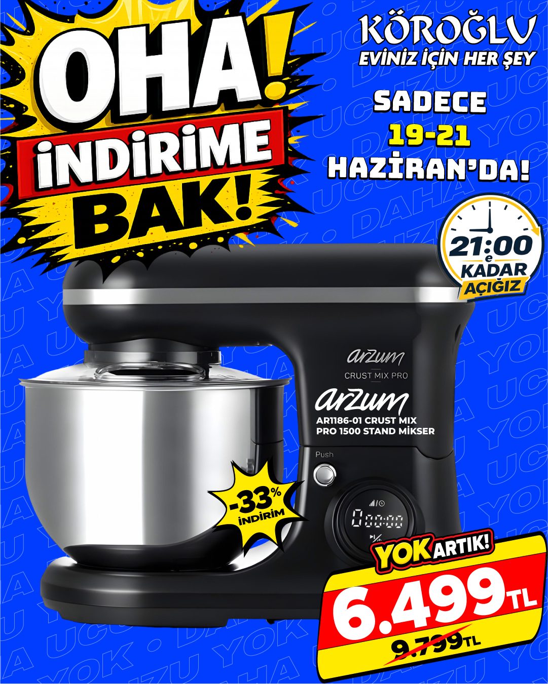 Arzum AR1186-01 Crust Mix Pro Stand Mikser Main image