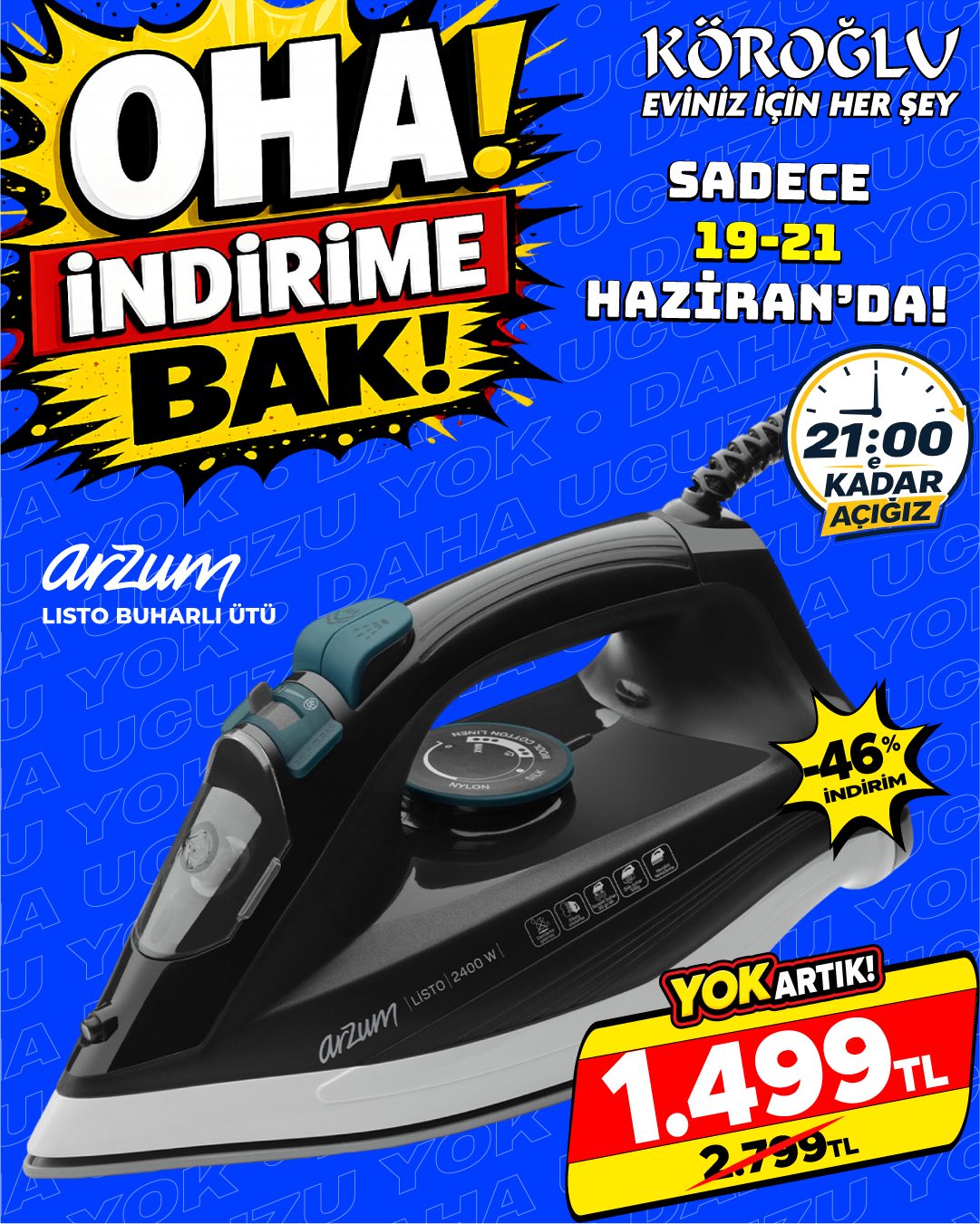 Arzum Listo Buharlı Ütü