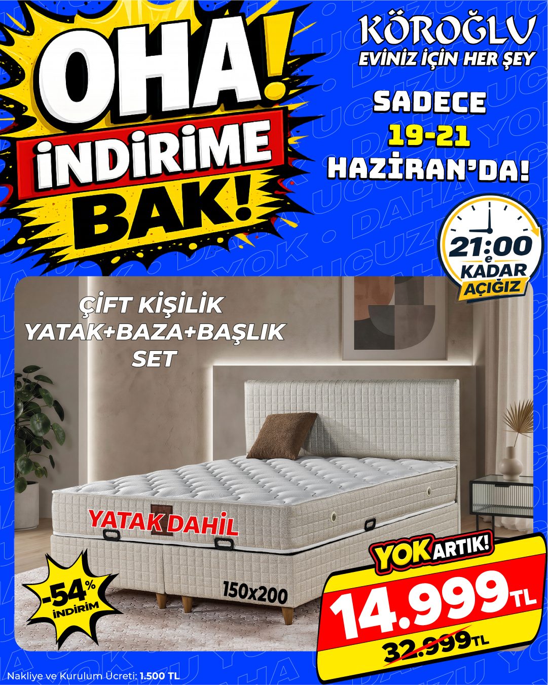 Çift Kişilik Yatak Baza Başlık Seti Main image