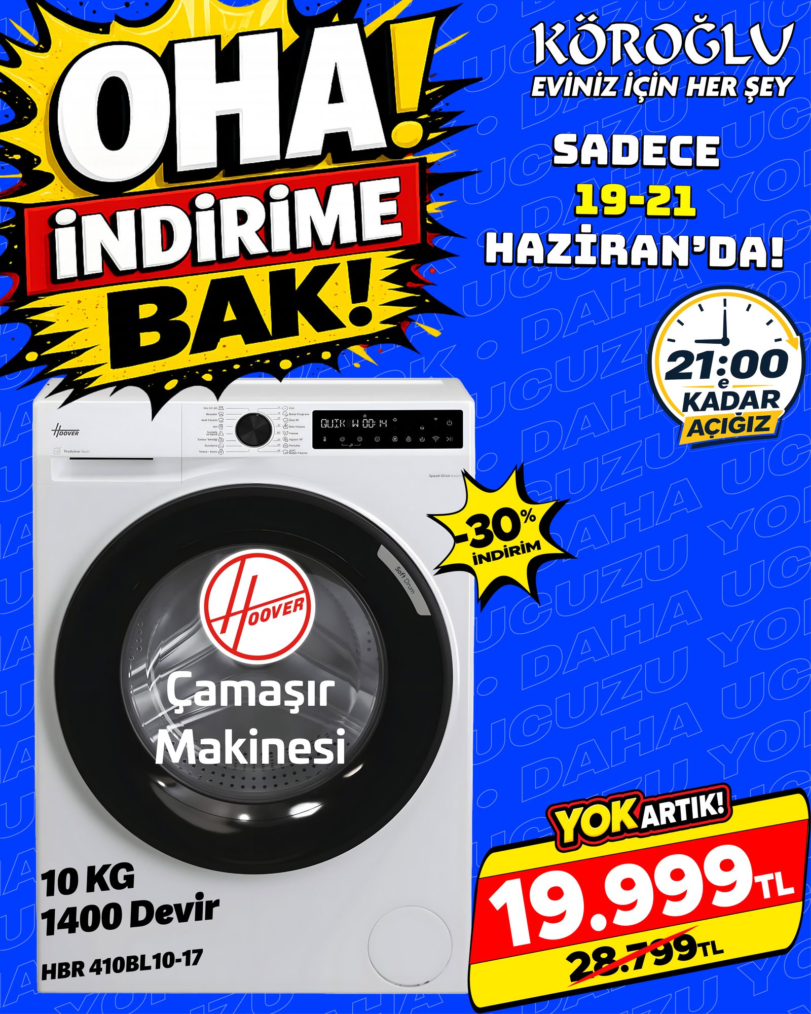 Hoover HBR 410BL10-17 Çamaşır Makinesi Main image