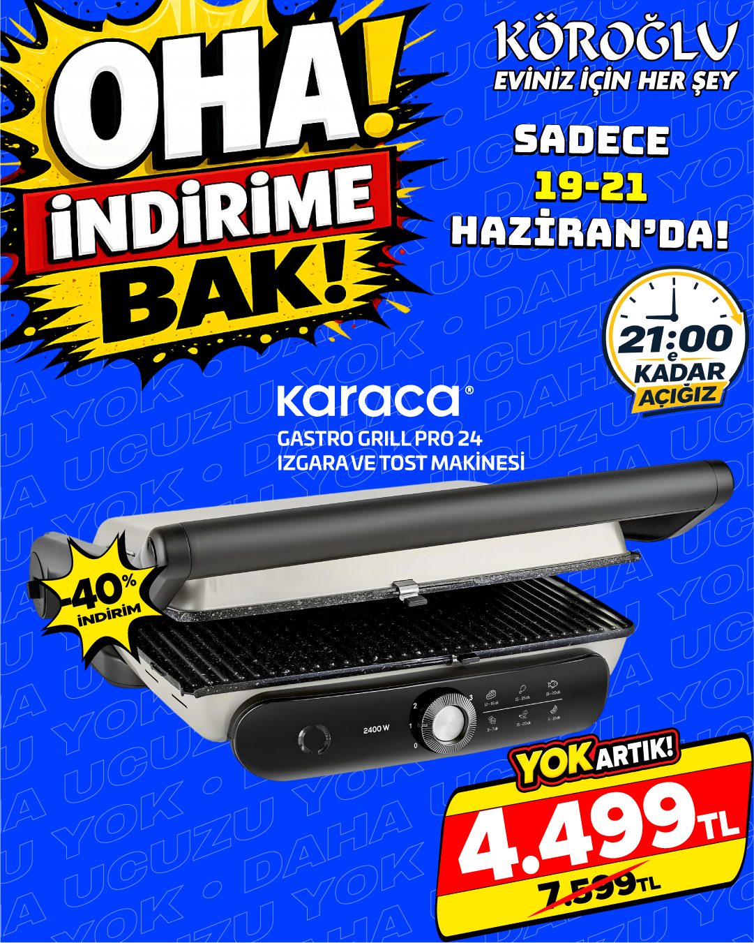 Karaca Gastro Grill Pro 24 Izgara ve Tost Makinesi