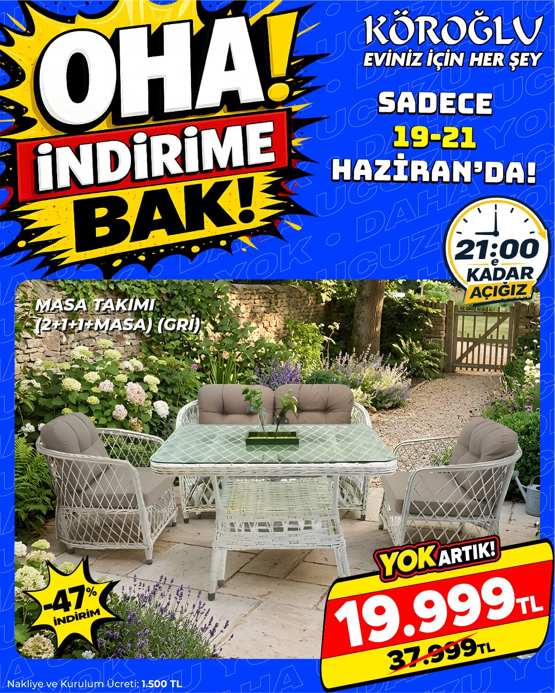 Masa Takımı 2-1-1 Masa Gri Main image