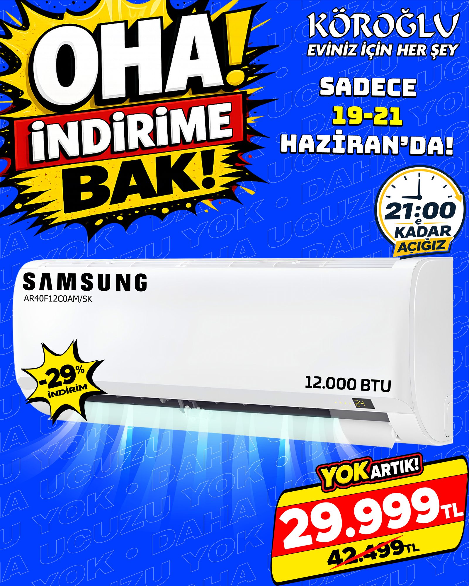 Samsung AR40F12COAM/SK 12000 BTU Klima