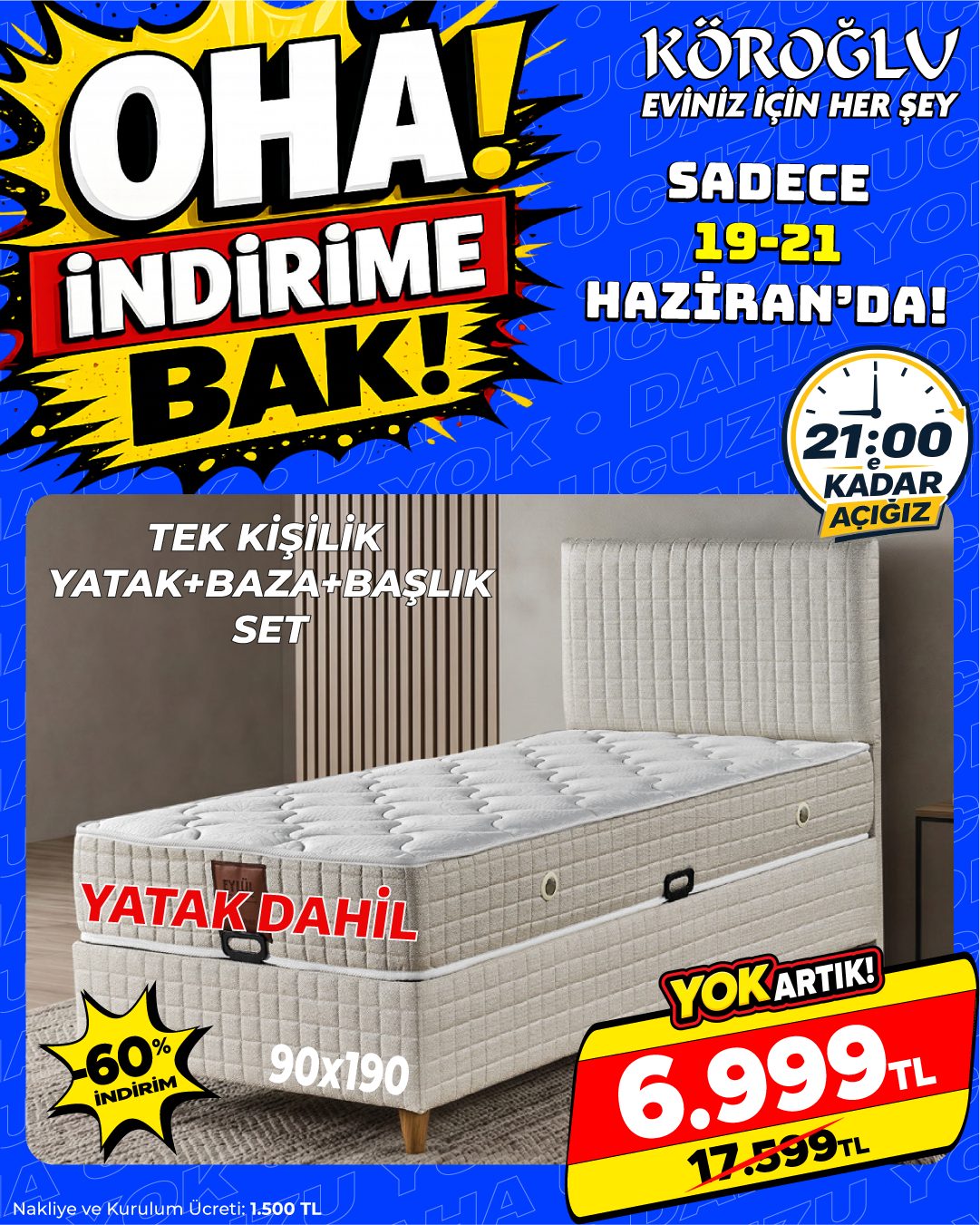 Tek Kişilik Yatak Baza Başlık Seti