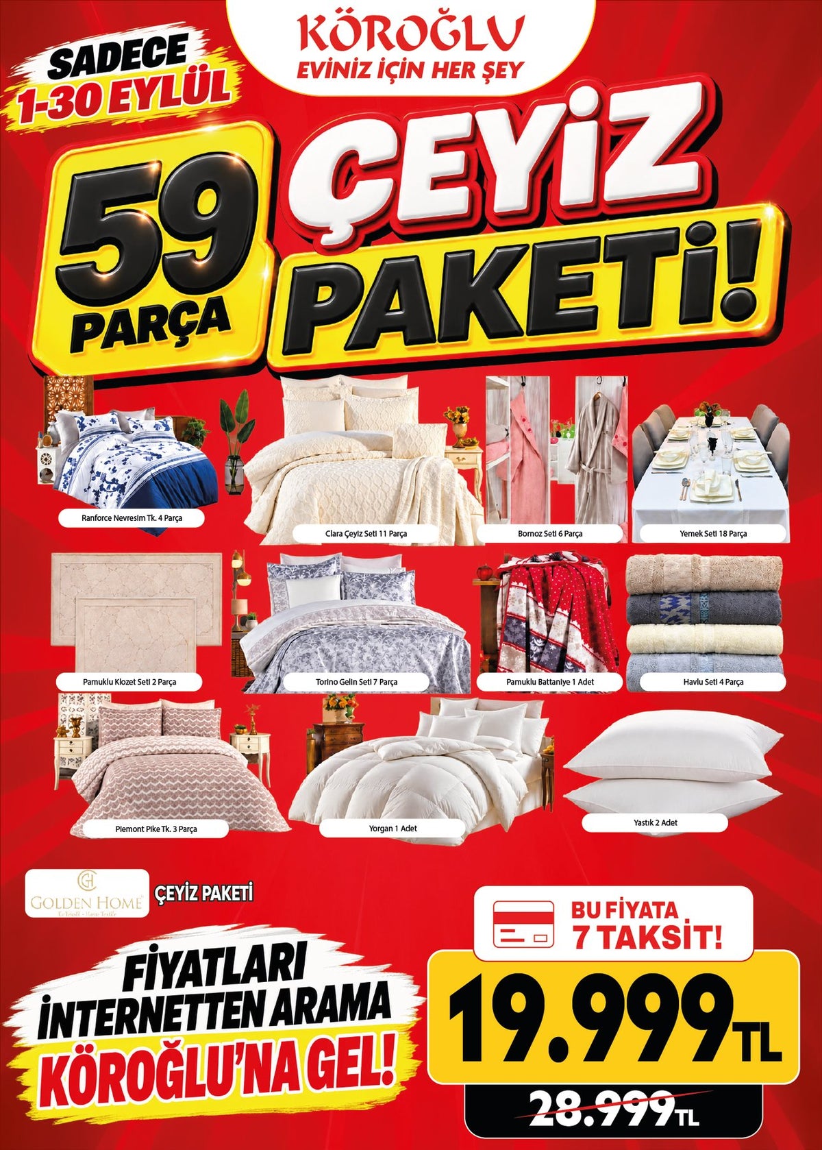 Çeyiz Paketi 59 Parça