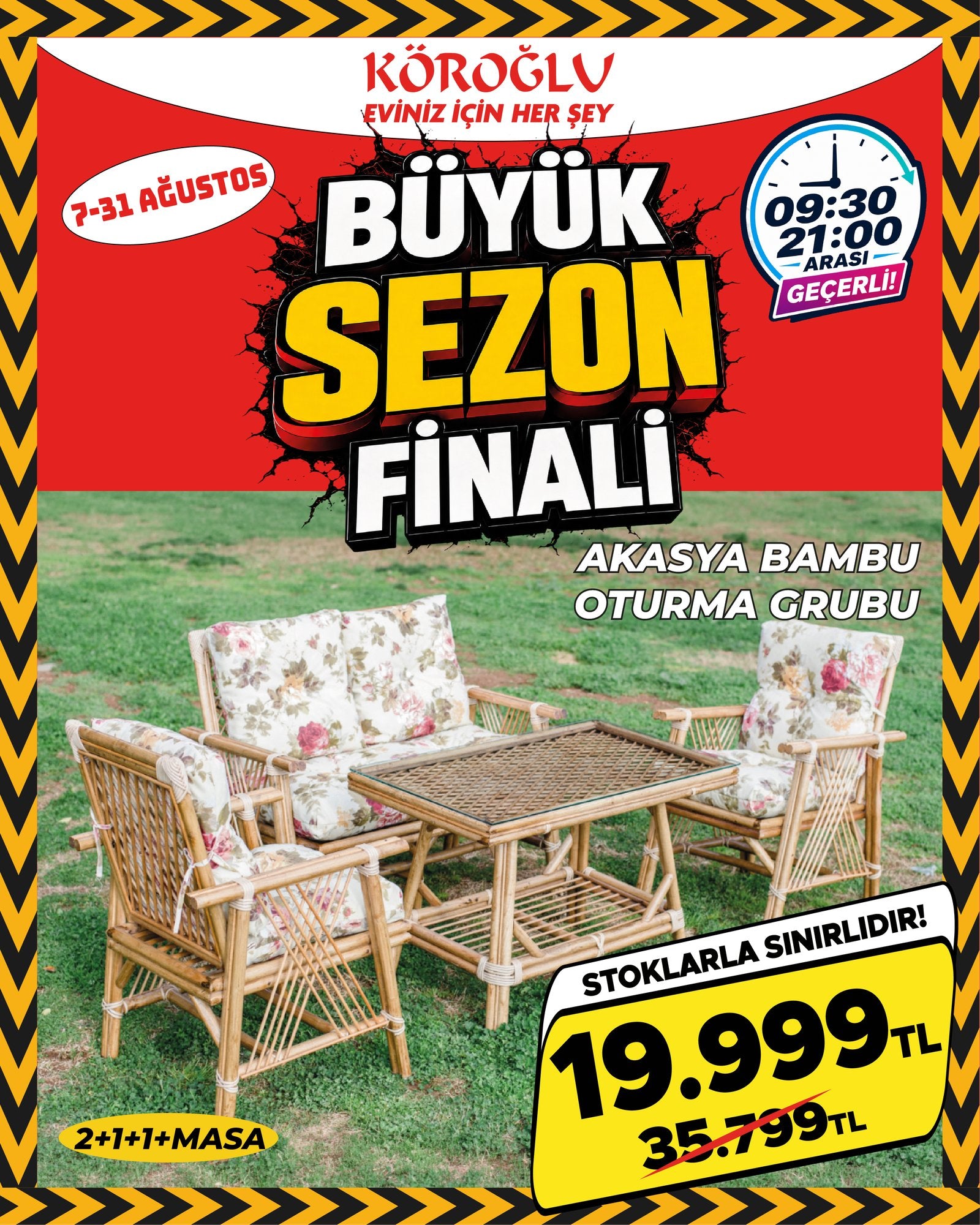 Akasya Bambu Oturma Grubu 2+1+1+Masa Main image