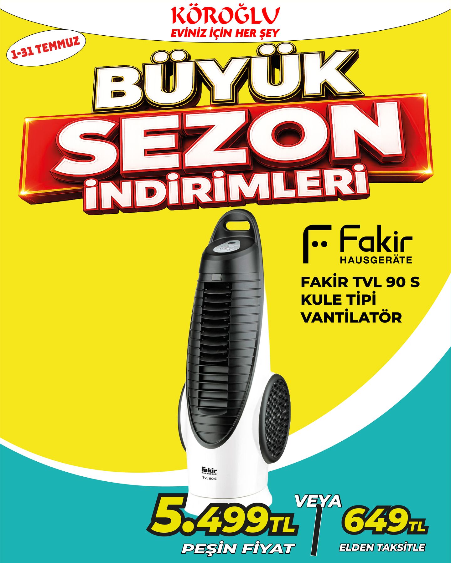 Fakir TVL 90 S Kule Tipi Vantilatör Main image