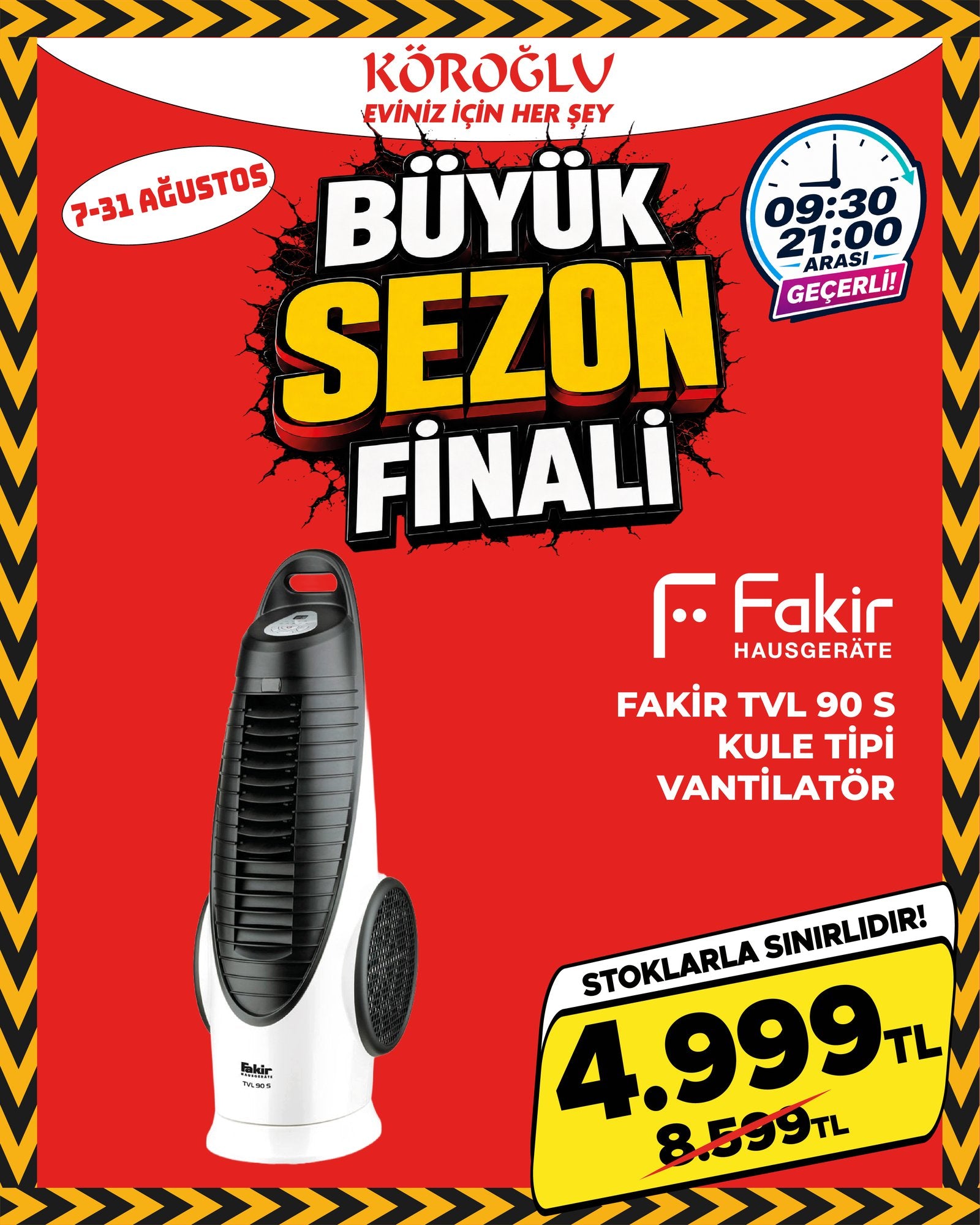 Fakir TVL 90 S Kule Tipi Vantilatör Main image