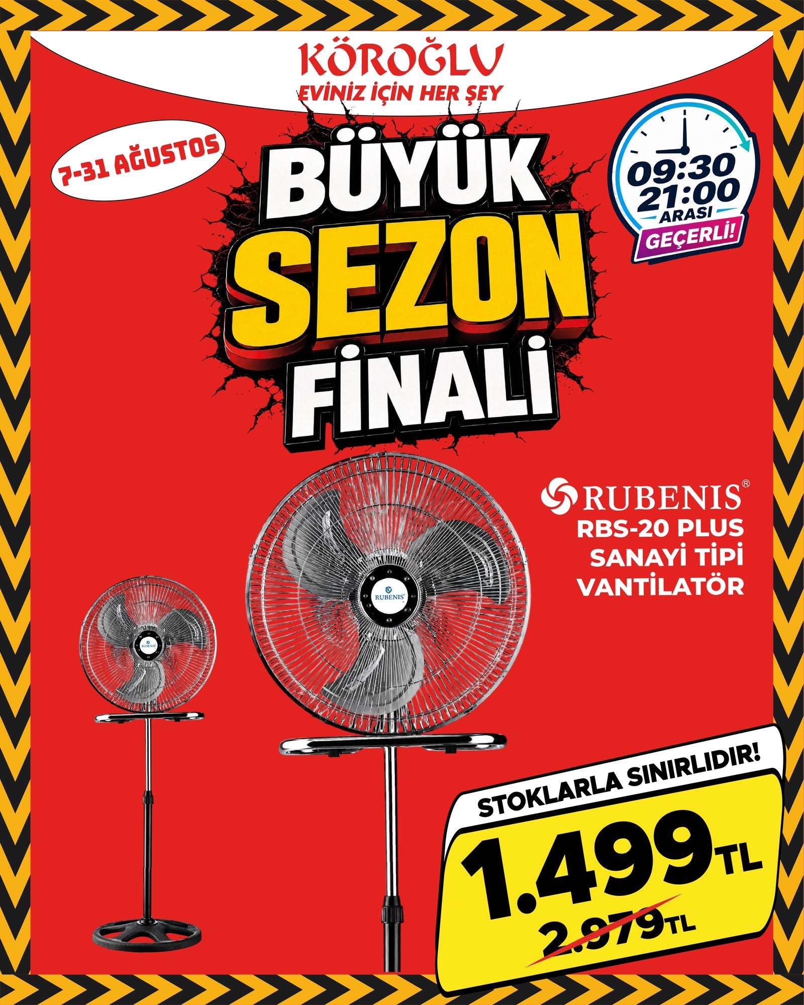 Rubenis RBS-20 Plus Sanayi Tipi Vantilatör Main image