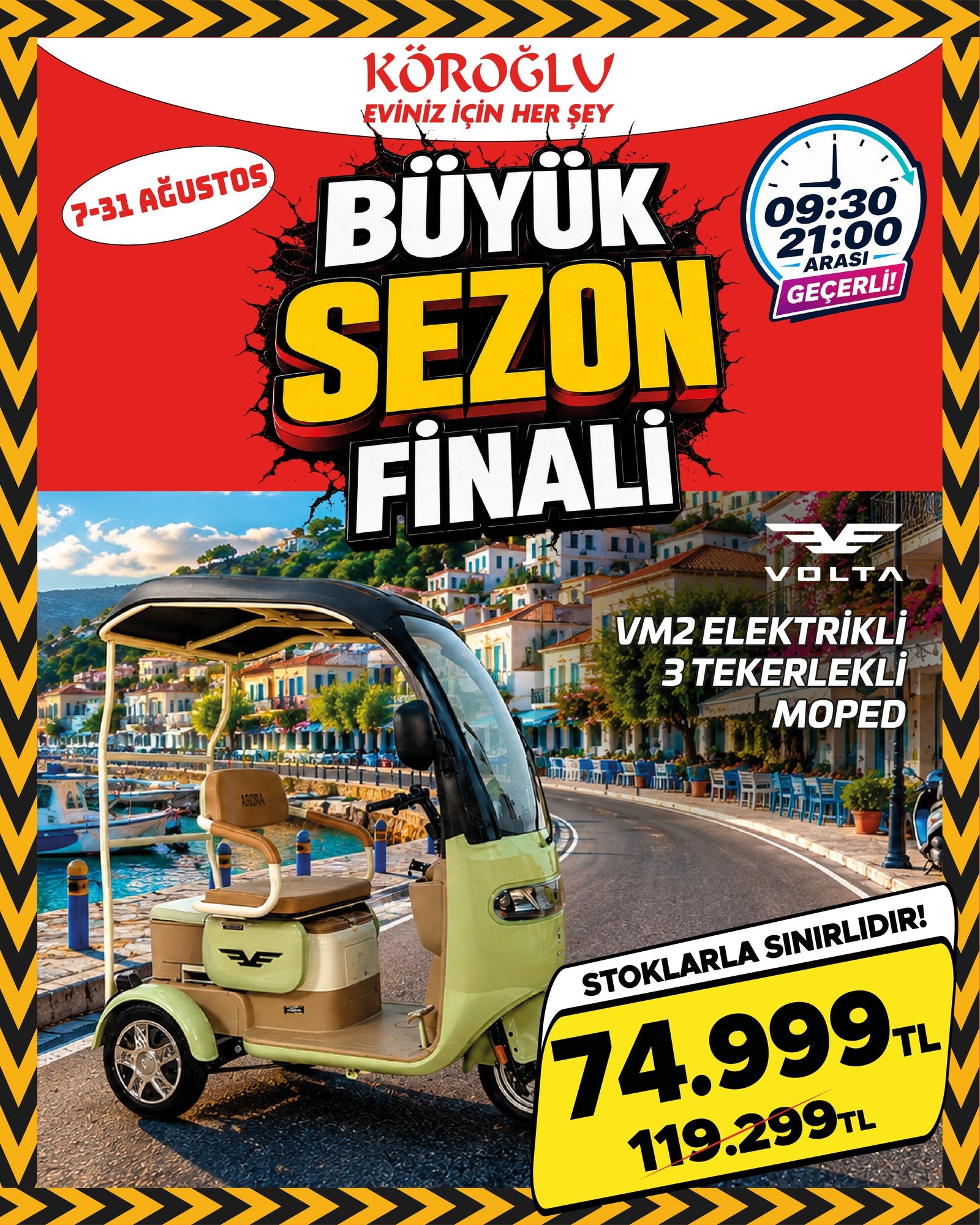 Volta VM2 Elektrikli Üç Tekerlekli Moped