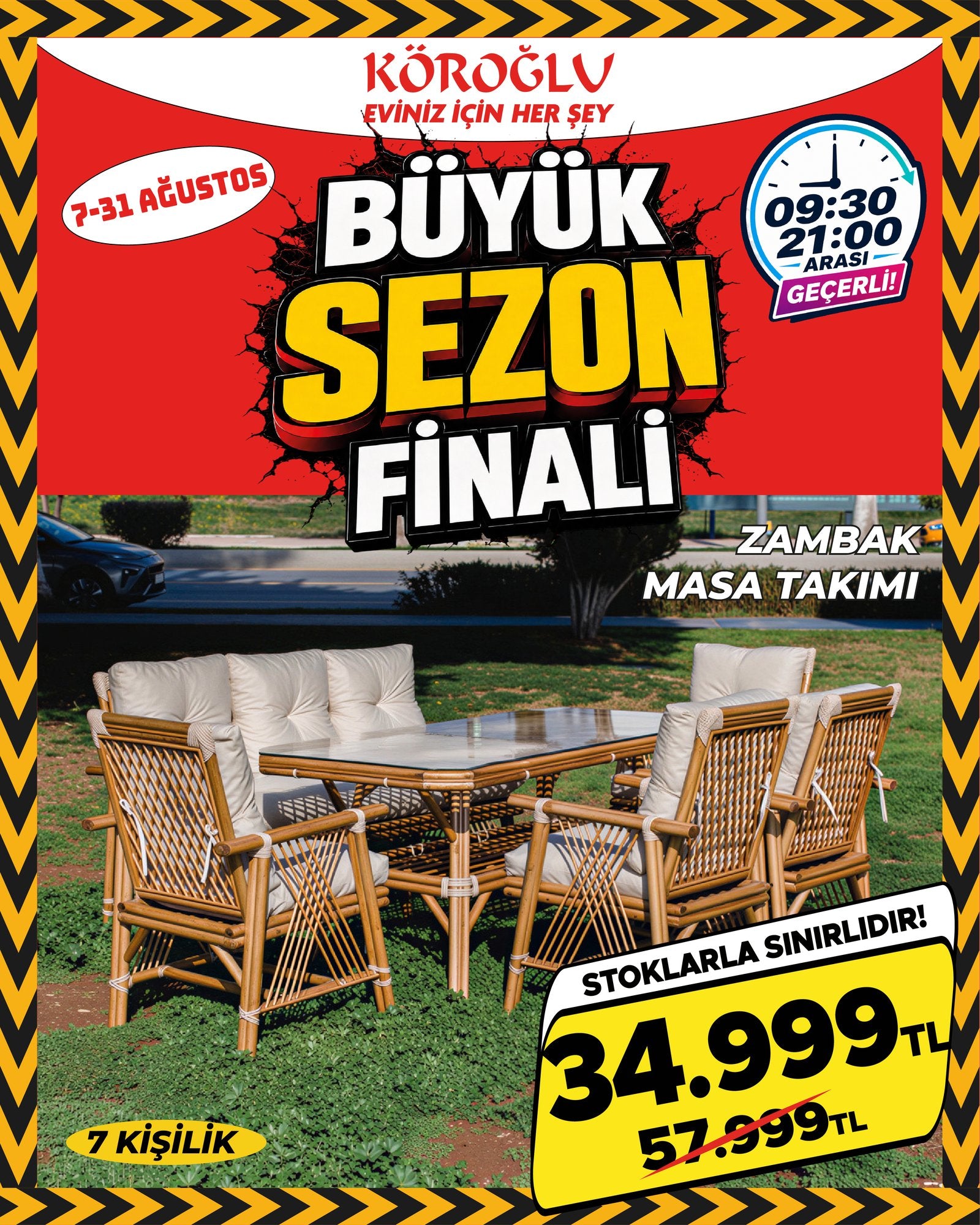 Zambak Masa Takımı 7 Kişilik
