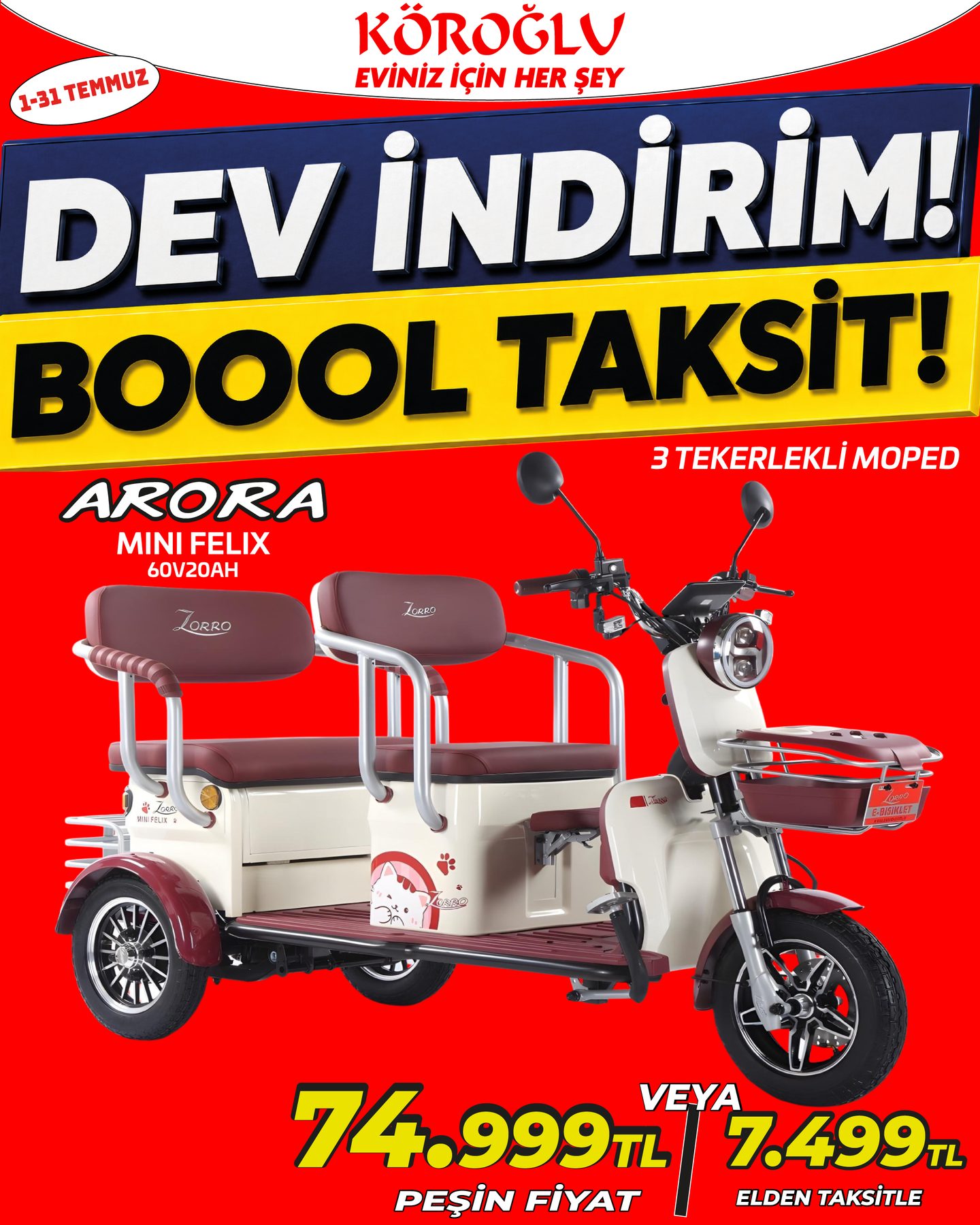 Arora Mini Felix 3 Tekerlekli Moped Main image