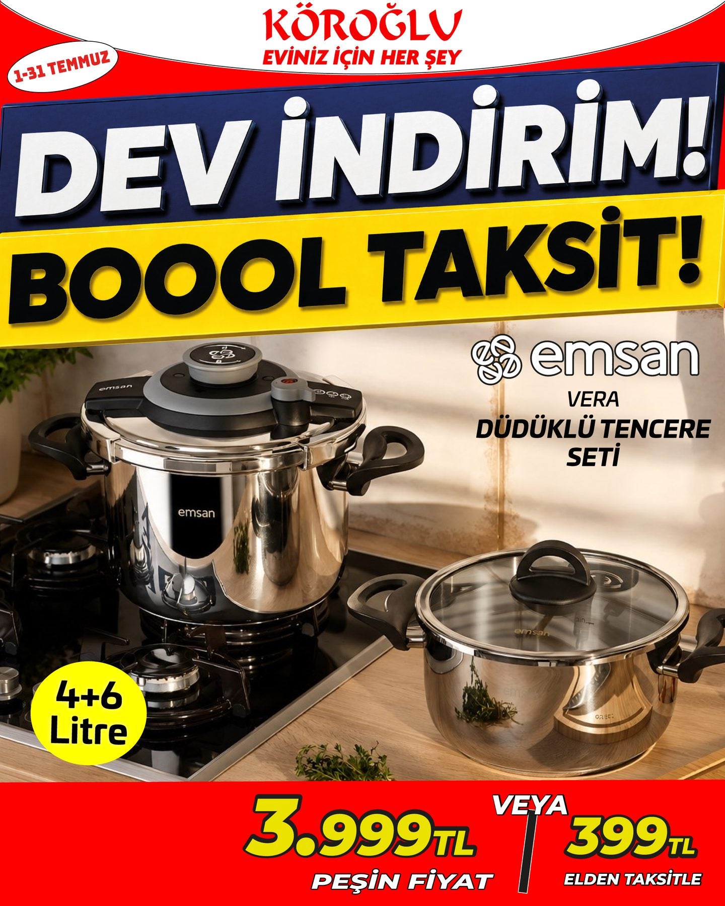 Emsan Vera Düdüklü Tencere Seti
