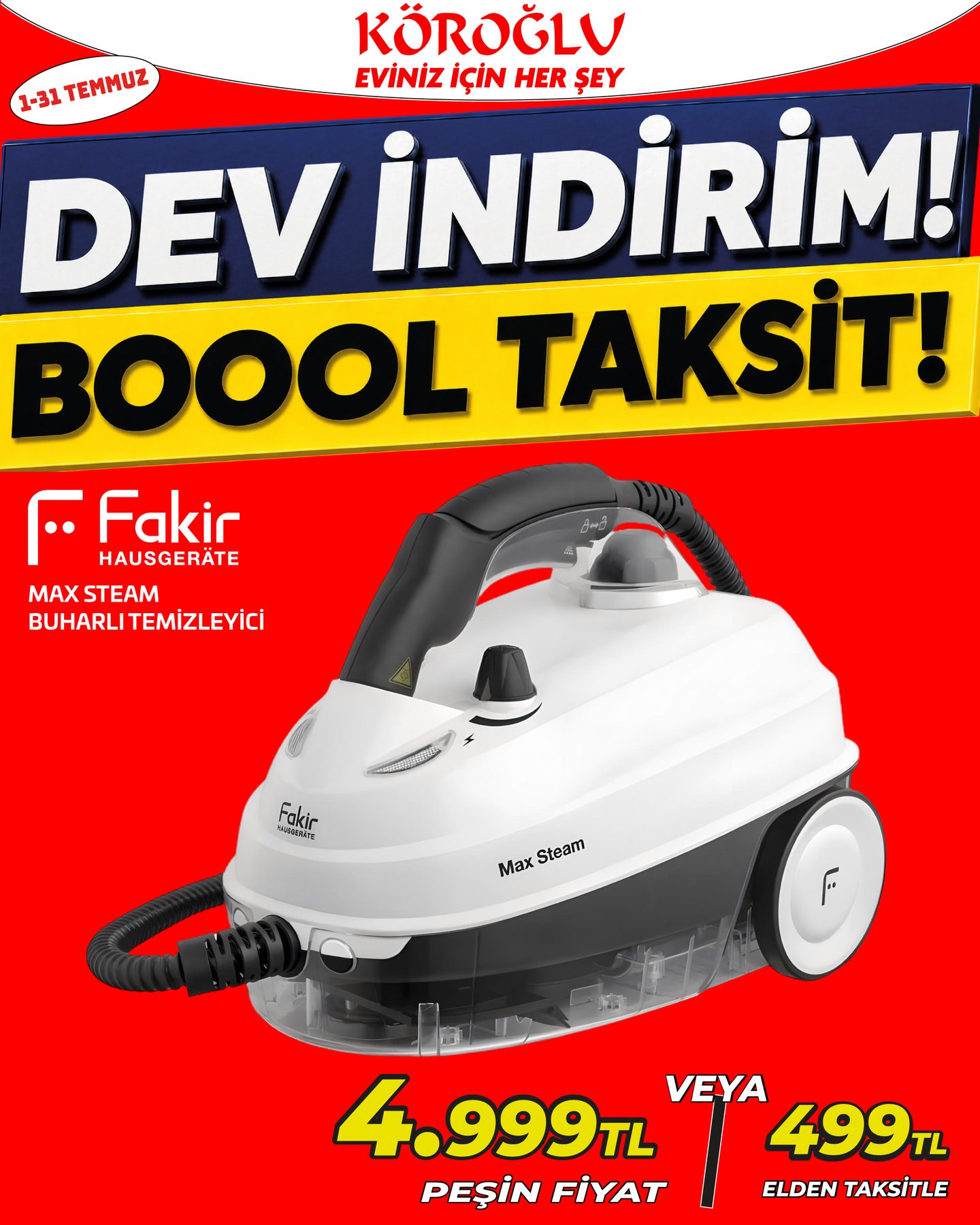 Fakir Max Steam Buharlı Temizleyici