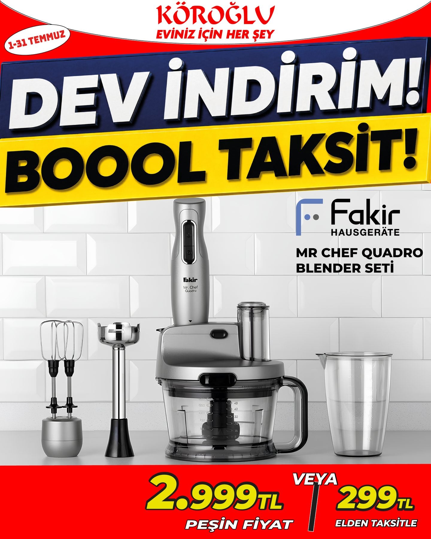 Fakir Mr Chef Quadro Blender Seti