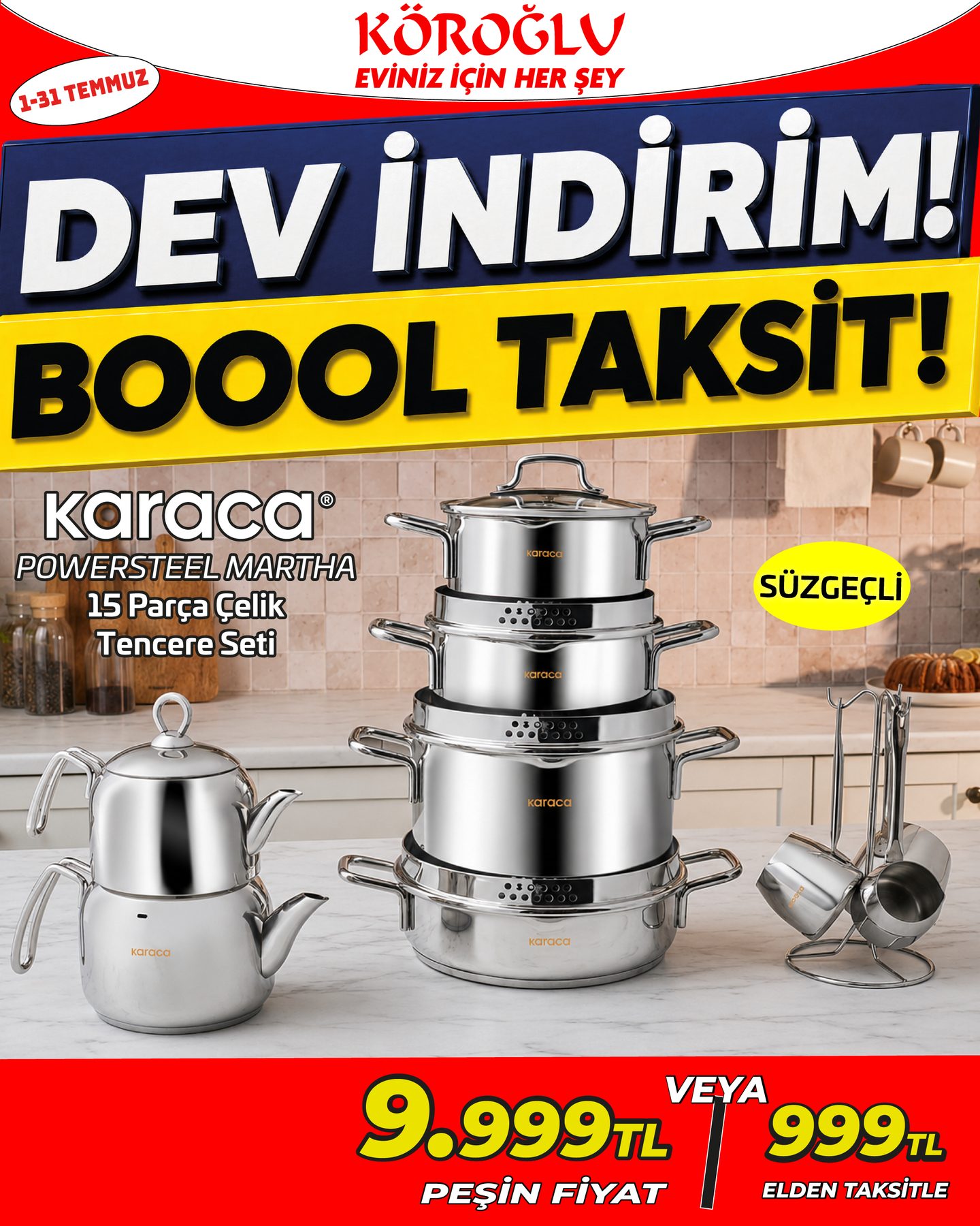 Karaca Powersteel 15 Parça Çelik Tencere Seti Main image
