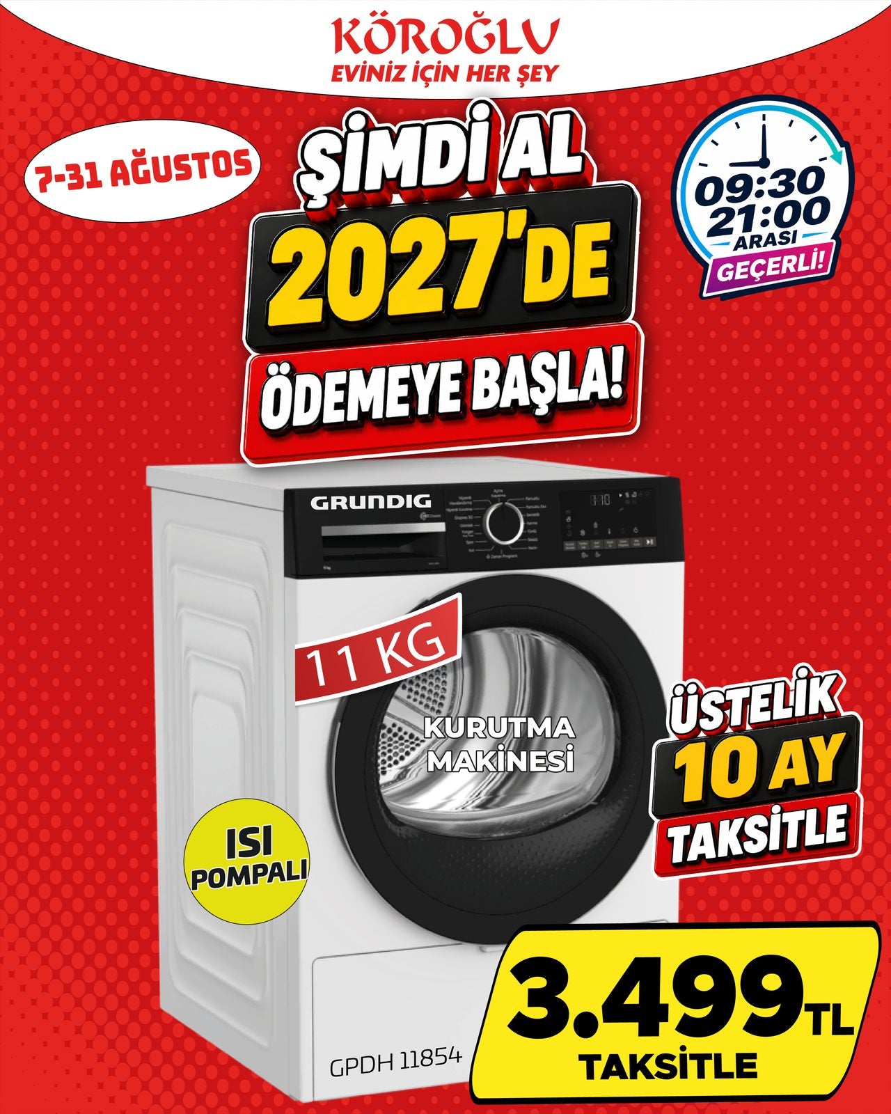 Grundig 11 Kg Kurutma Makinesi