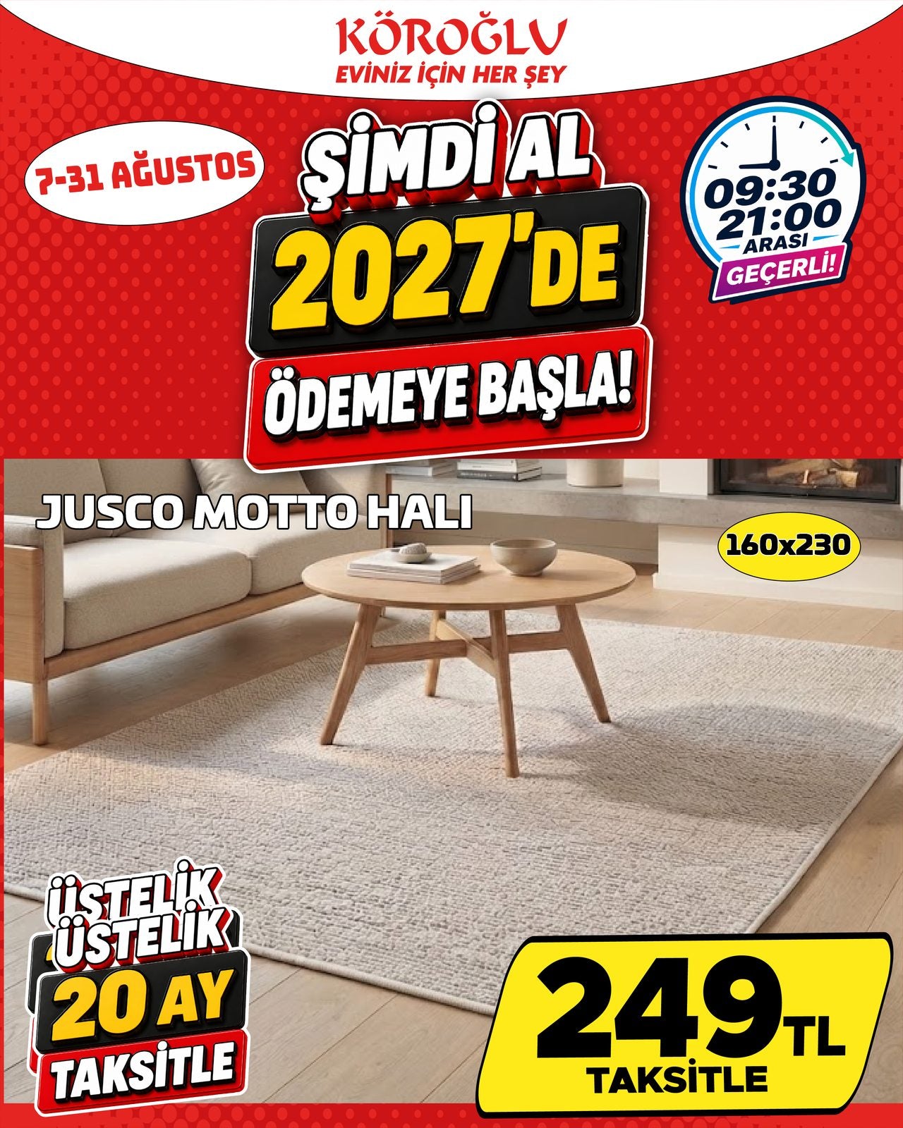 Jusco Motto Halı 160x230