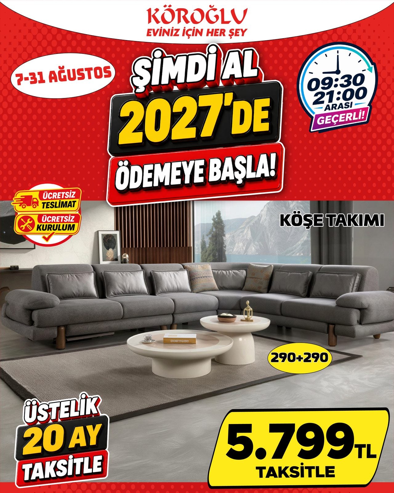 Köşe Takımı 290+290