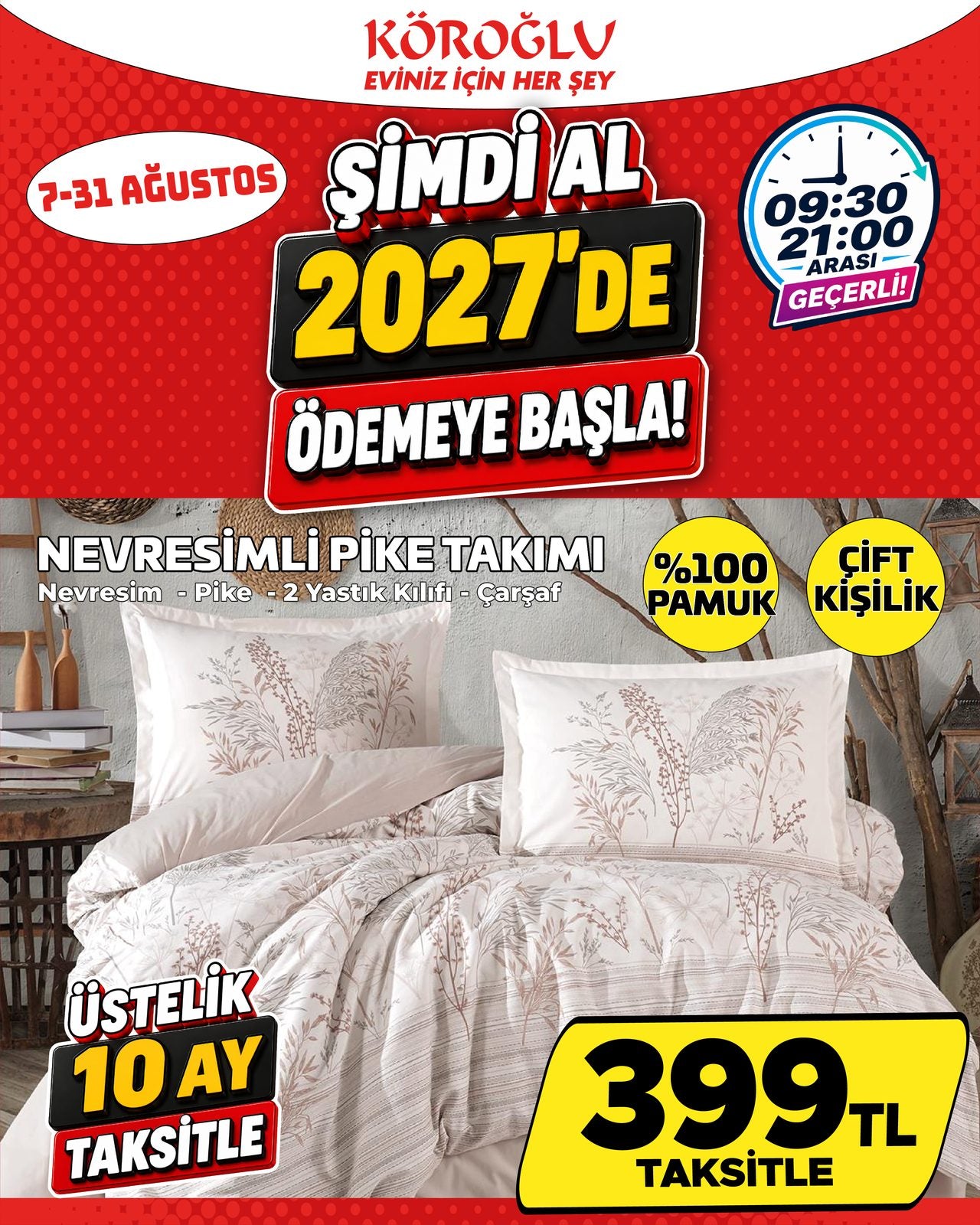 Nevresimli Pike Takımı Çift Kişilik
