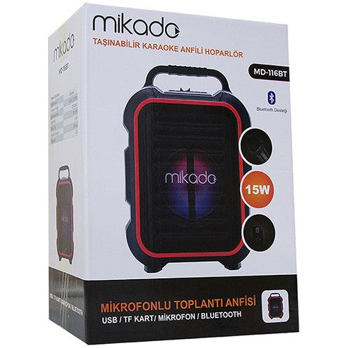 Mikado MD-116BT 15W Mikrofonlu USB/SD Bluetooth Toplantı Anfisi